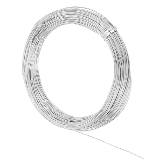 Alambre de aluminio, alambre de metal flexible para manualidades, para hacer joyas, envoltura de coronas florales, escultura, tono plateado, 100 pies, 0.03 in