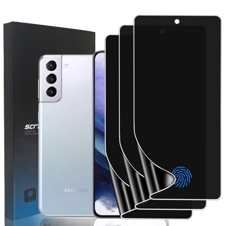ZYQEEE Privacy Screen Protector for Samsung Galaxy S21 5G, Anti-Spy TPU Protective Film,Support Fingerprint Unlock,Curved Coverage [Not Tempered Glass], 3 Pack