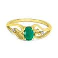 thumbnail image 6 of 10k Yellow Gold Oval Emerald And Diamond Ring, 6 of 6