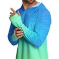 thumbnail image 4 of APTRO Men's UPF 50+ Sun Protection Hoodie Shirts Long Sleeve UV Outdoor Fishing Shirts SPF Rash Guard Shirts for Men Gradient Blue plus Green XL, 4 of 6