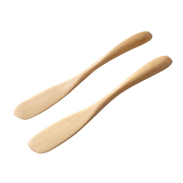 EeaseMX 2 esparcidores de madera para mantequilla, crema, queso y mermelada, herramientas para decorar pasteles y hornear.