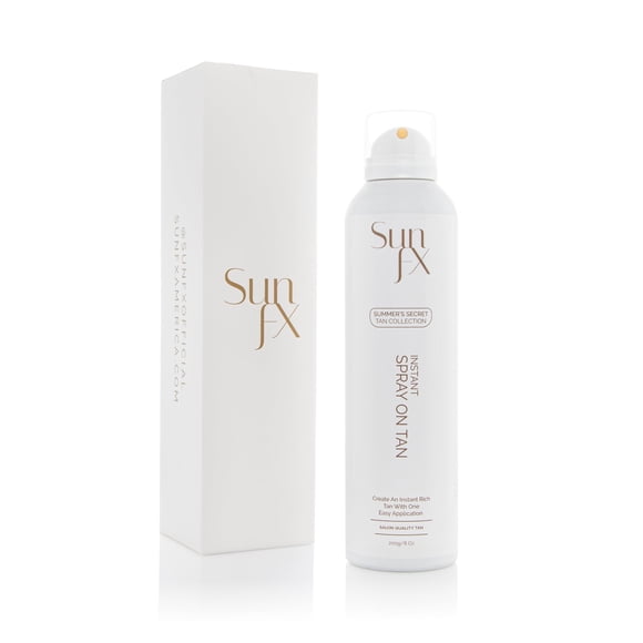 SunFX Summer's Secret Spray autobronceador instantáneo - Medio oscuro 8 oz | Autobronceador de larga duración, de secado rápido y sin rayas para un brillo bronceado natural
