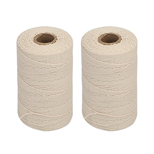 Vivifying 2pcs x 656 Feet 3Ply Cotton Bakers Twine, Food Safe Cooking String for Tying Meat, Making Sausage