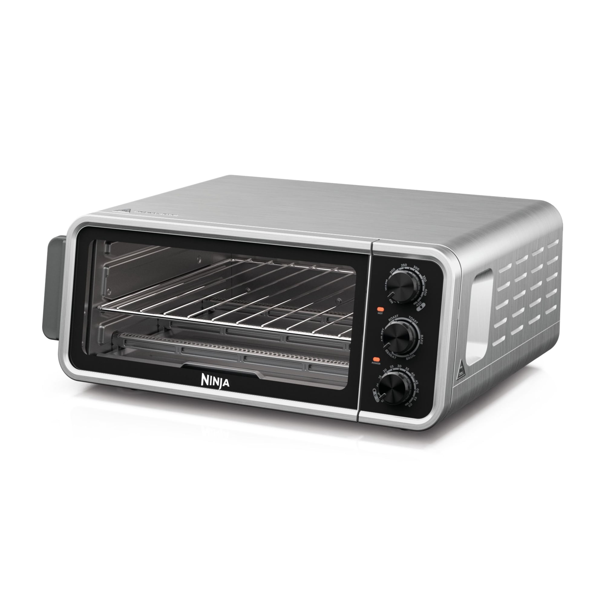 Ninja Flip Toaster Oven & Air Fryer, 6-in-1, Flip Up & Away for Storage, Roast, Toast, Bake & More, SP050 Silver