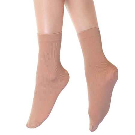 Angelina Nylon Rib Knit Trouser Tube Socks (12-Pairs)