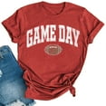 thumbnail image 2 of Karight Football Shirts for Women Game Day T Shirts Football Outfits Funny Graphic Tee Casual Short Sleeve Tee Shirts, 2 of 4