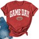 thumbnail image 2 of Karight Football Shirts for Women Game Day T Shirts Football Outfits Funny Graphic Tee Casual Short Sleeve Tee Shirts, 2 of 4