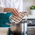thumbnail image 4 of Orange Black Plaid Pot Holders for Kitchen Heatproof Potholder, 2 Pack Farmhouse Orange Black Checkered Hot Pads Multipurpose Oven Pads Cloth Potholders Trivet for Cooking and Baking, 4 of 8