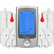 TechCare Pro TENS Unit 24 Modes Best Portable Massager Back Neck Stress Sciatic Pain, Handheld Full Body Palm Plus Digital Pulse Impulse Professional Micro Massager (Black)