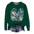 thumbnail image 4 of Womens Crewneck Sweatshirts Whale Ladies Summer Lightweight Sweatshirt Ocean Beach Graphic Pullover Long Sleeve Fall Top, 4 of 5