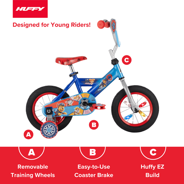 Huffy 12 Paw Patrol Kids Bike for Indoor Playgrounds, Blue