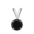 thumbnail image 2 of AoneJewelry 1.00 CT Round Black Diamond Solitaire Pendant in 14K White Gold, 2 of 4