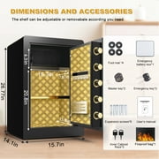 Riflevault 3 Cub Fireproof Safe with LCD Screen and Hidden Password Function, Large Safe with Fireproof Bag
