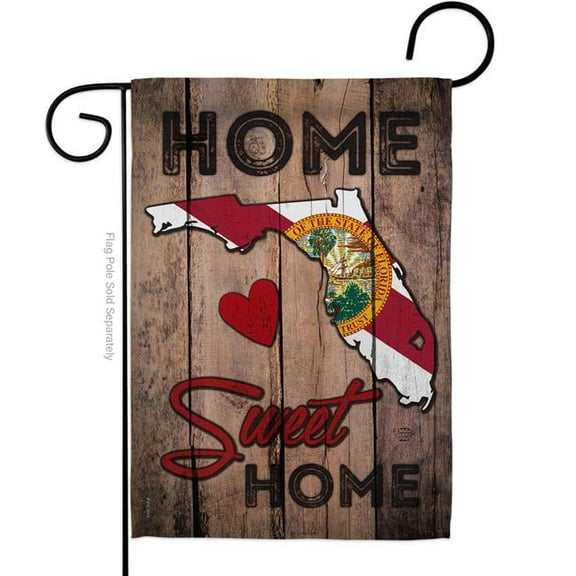 Ornament Collection G191151-BO 13 x 18.5 in. State Florida Home Sweet American State Vertical Garden Flag with Double-Sided House Decoration Banner Yard Gift
