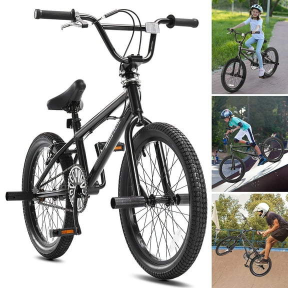 VEVOR BMX Bike, 20-Inch Wheel Freestyle Bike, BMX Race Bike with 360° Rotor and 4 Pegs, Beginner-Level BMX to Advanced Riders, BMX Bicycles for Teen Adult Men Women, Lightweight Aluminum Alloy Frame