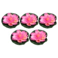 thumbnail image 1 of 5uds Flor de Loto Artificial Rosa Unique Bargains para Jardín Estanques Piscina 3.9', 1 of 1