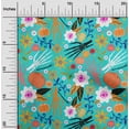 thumbnail image 1 of oneOone Velvet Turquoise Green Fabric Skull Sewing Craft Projects Fabric Prints By Yard 58 Inch Wide, 1 of 5