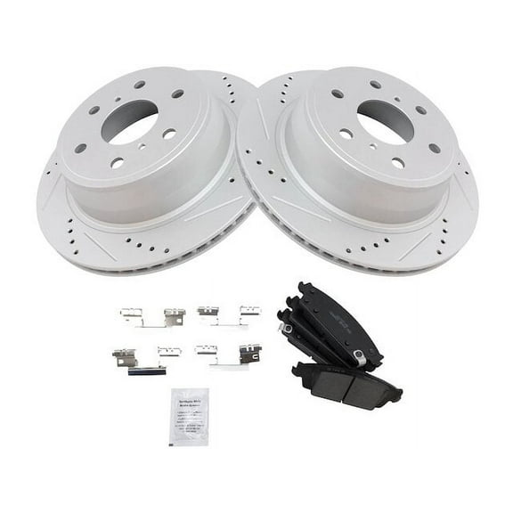 Rear Brake Pad and Rotor Kit - Compatible with 2014 - 2018 Chevy Silverado 1500 2015 2016 2017