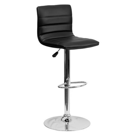 Grey Linen Counter Stool Flash Furniture Contemporary Vinyl Adjustable Height Barstool with Chrome Base, Multiple Colors ()