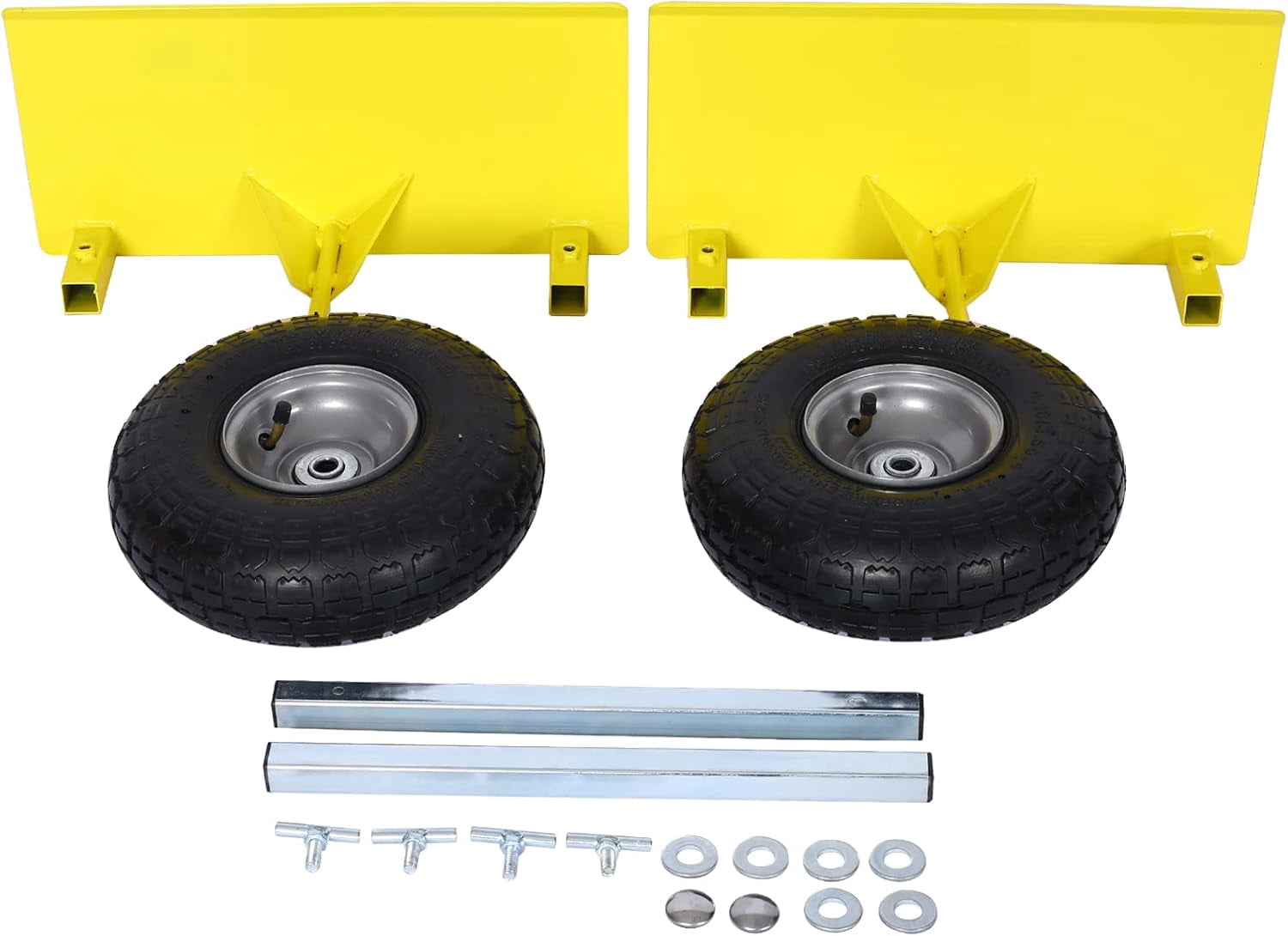 Heavy Duty Panel Dolly, Adjustable Door Dollys with Wheel, 2 10" Pneumatic Wheels 600LBS Load Bearing for Drywall Sheet Heavy Appliance & Material Handling All Terrain Moving Cart Panel Dolly - Yello
