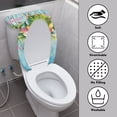 thumbnail image 3 of HELLHERO Butterfly Egg Pattern Bathroom Seat Covers, Easy to Clean Polyester Fabric Bathroom Toilet Cozy Set, 17"x21", 3 of 8