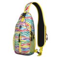 thumbnail image 1 of Zebra Pattern Sling Backpack with Abstract Zebra Stripes Print, Rainbow and Multicolor Zebra Design Crossbody Daypack, Colorful Zebra Aesthetic Lightweight Strap, 1 of 4