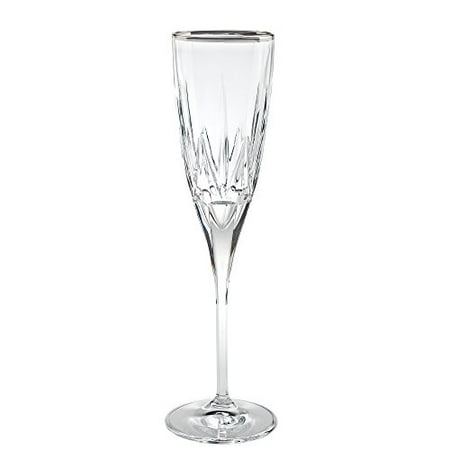- Lorenzo Import 262320-SL Chic Flute Goblets with Platinum Trim - Set of 6