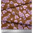 thumbnail image 2 of Soimoi Brown Cotton Duck Fabric Saucer Magnolia Floral Decor Fabric Printed Yard 42 Inch Wide, 2 of 3