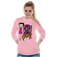thumbnail image 5 of Betty Boop Cancer Picked Wrong Diva Women's Long Sleeve T Shirt Brisco Brands 2X, 5 of 5