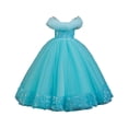 thumbnail image 6 of hengsof Girls' Flower Girl Dresses Princess Dresses Sweet Lace Wedding Party Tutu Dresses Fashionable Off The Shoulder Tulle Dresses Ages 3-14, 6 of 6