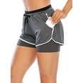 thumbnail image 1 of YouLoveIt Butt Lifting Yoga Shorts Quick-Dry Running Yoga Shorts Active Double layer Running Shorts Workout Athletic Sweatpants Exercise Mini Hot Gym Shorts with Pockets, 1 of 7