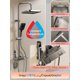 thumbnail image 1 of Bathroom Brass Shower System Full Set Grey Rain Showers Hot Cold Bathtub Faucet Shower Sets 4 Way Digital Temperature Shower Set My Lux Decor Round, 1 of 14