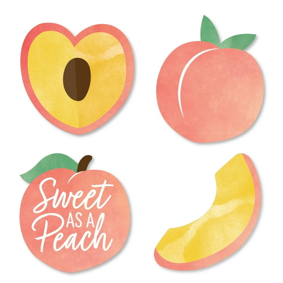 Big Dot of Happiness Sweet as a Peach - DIY Shaped Fruit Themed Baby Shower or Birthday Party Cut-Outs - 24 Count