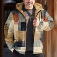 thumbnail image 2 of Mens Retro Solid Color Long Sleeve Stand Collar Three Mens Coat Strap Waist Length, 2 of 6