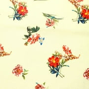 FREE SHIPPING!!! Carnation and Tropical Design 100% Cotton Quilting Fabric for DIY Projects by the Yard (Red, Orange, Yellow, Light Green)