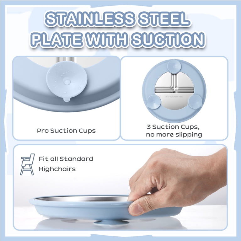Vesteel 9-Inch Stainless Steel Suction Plate, 4-Pack photo 3