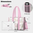 thumbnail image 5 of Teacher Tote Bag,Pioneer Flower Floral Print Pattern Teacher Utility Tote Bag,Large Work Tote Bags for Women with Multiple Pockets,Top Zipper Closure,13.8x10.6x6.7 Inch, 5 of 5