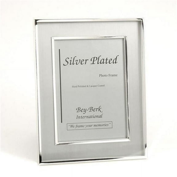 Bey-Berk International SF203-12 Silver Plated 8 x 10 in. Picture Frame with Easel Back