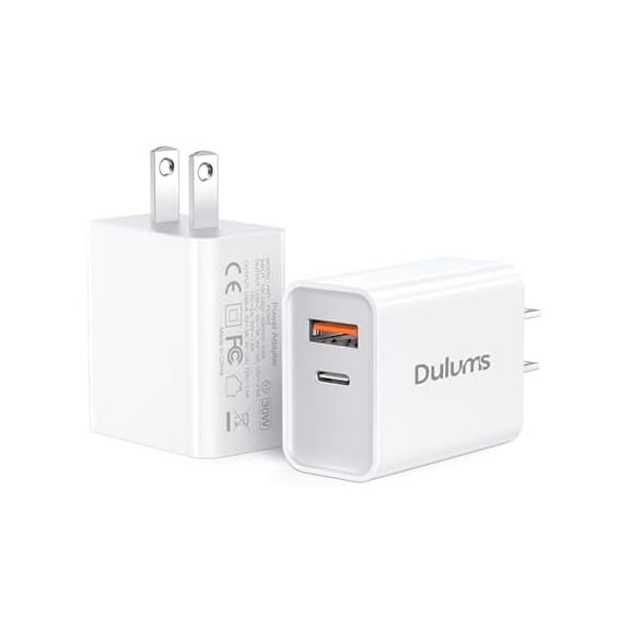 30W USB Fast Charger，2-Pack PD QC Charger Adapter Block for iPhone 13/14/15/16/Pro/Pro Max/Plus/iPad/MacBook air, AirPods 4, Apple Watch 10/Ultra 2, Type C Charging for Samsung Galaxy Note/S23