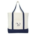 thumbnail image 2 of DALIX 22" Canvas Personalized Tote Bag Navy Blue - W, 2 of 8