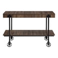 thumbnail image 4 of Hyssop 1-Shelf Wood Sofa Table with Wheels, Dark Walnut and Black, 4 of 10