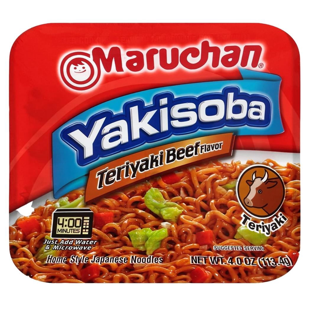 Maruchan Yakisoba Teriyaki Beef 4 oz., Pack of 16 Single Serving Home-style Japanese Noodles