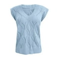 thumbnail image 4 of Aayomet Womens Summer Sweater Knitted Vest College Style Pullover Sweater (Blue, L), 4 of 5