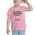 thumbnail image 3 of I'm Told I love Hockey Cute Toddler T Shirts for Boys Girls (Pink, 2T), 3 of 5
