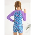 thumbnail image 4 of Usaibhir Girls One Piece Swimsuits Rash Guard for Girl Long Sleeve Bathing Suits with Front Zipper Sun Protection Swimwear 4-10 Years, 4 of 10