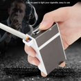 thumbnail image 3 of Estuche para encendedor de cigarrillos recargable, portátil, liviano, de metal multifuncional (negro), 3 of 8