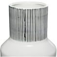 thumbnail image 4 of DecMode White Ceramic Handmade Decorative Vase with Gray Striped Accents, 7" x 7" x 31", 4 of 7