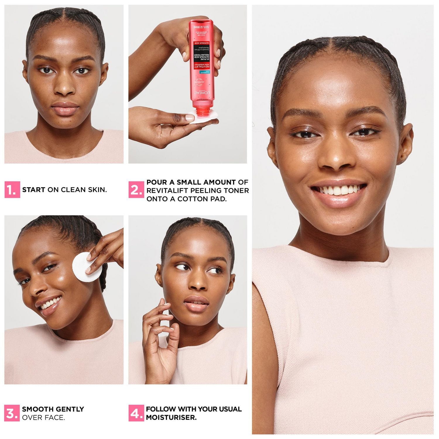 L'Oréal Paris Triple Power LZR Tonique à l'Acide Glycolique Pur 5% avec Aloe Vera, Pour une Peau Lisse et Éclatante, Sans Parfum ni Alcool, 180 mL