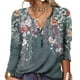 thumbnail image 1 of Blusa estampada Nikou con escote en V muescas para mujer, 1 of 5