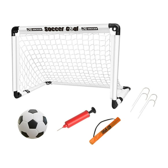 koolsoo Kids Soccer Goal Compact Folded Football Goal for Garden Family Games Sports White 120x80cm